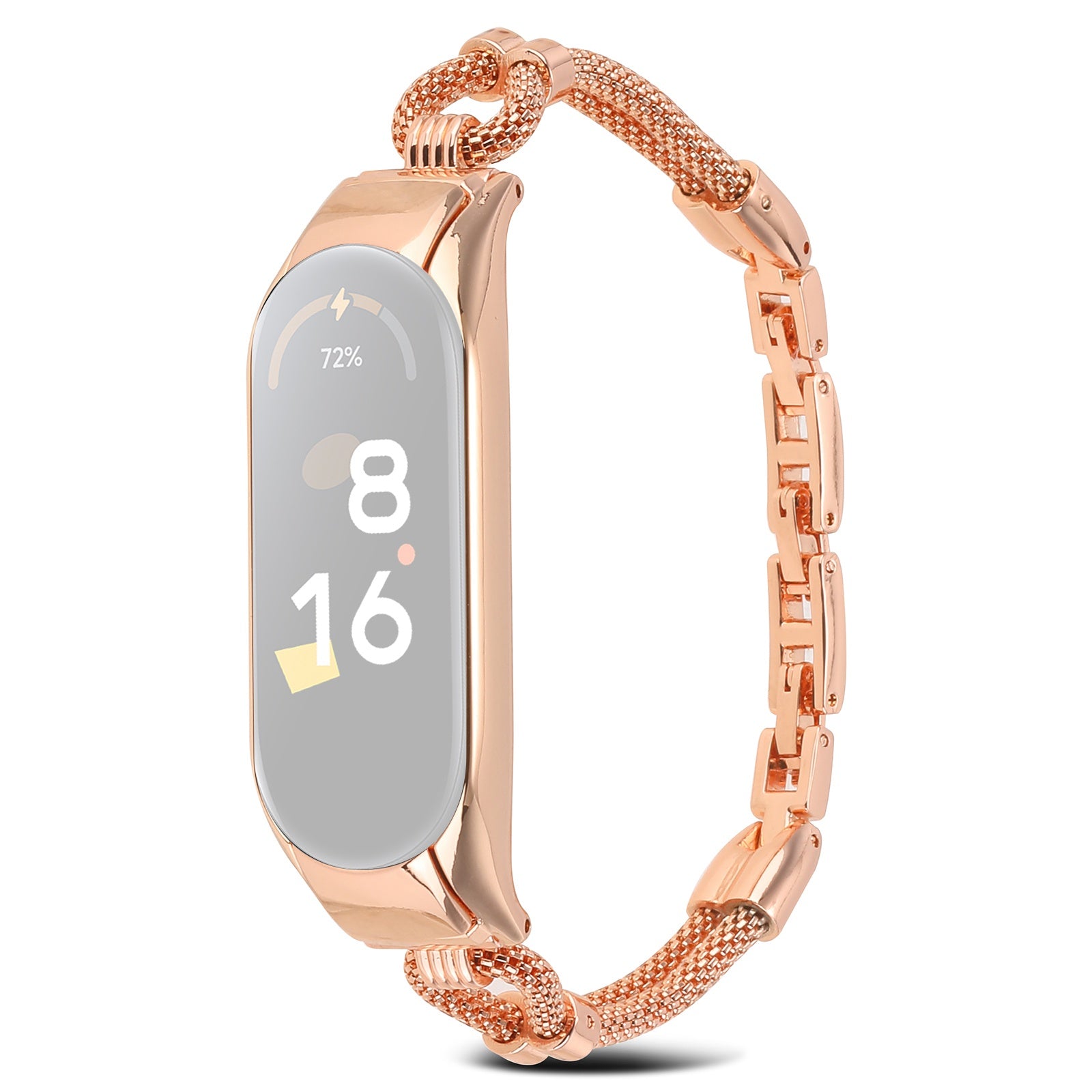 For Xiaomi Mi Band 5 6 Metal Strap with Watch Case Delicate Copper Chain Replacement Watchband For Xiaomi Mi Band 5 6 Metal Strap with Watch Case Delicate Copper Chain Replacement Watchband